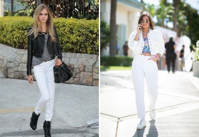 женские белые джинсы