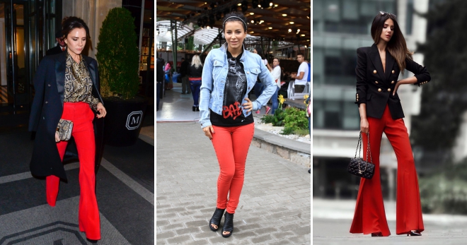Красные джинсы – яркий и эффектный предмет женского гардероба